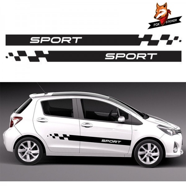 Car Auto Side Car Sticker Side Body Decal Vinyl Stripes Graphics Sticker Hight Quality Car Styling for TOYOTA YARIS